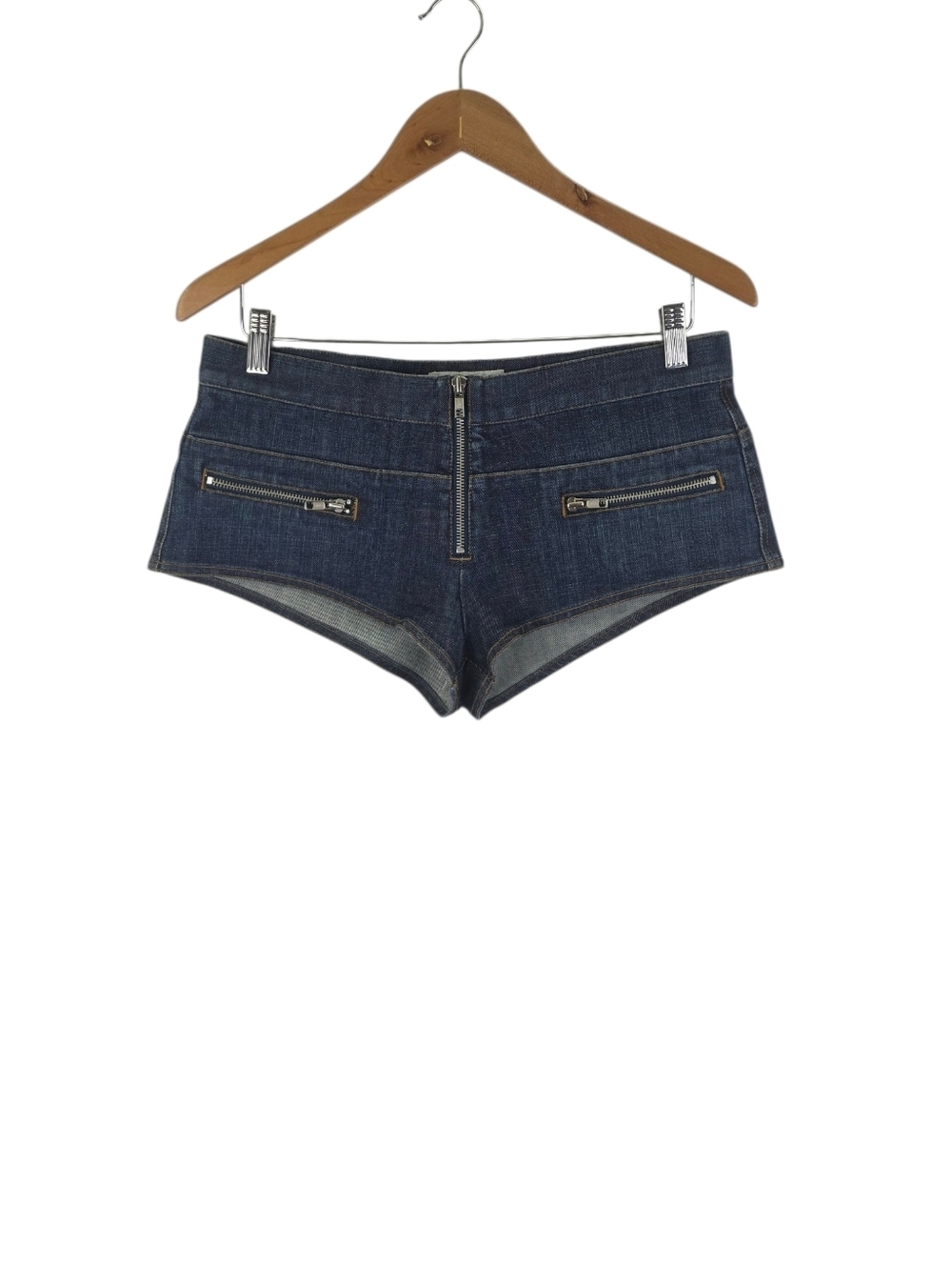 Armani Exchange Women's Size 8 Micro Mini 2000s Shorts Dark Indigo Y2k Low Rise